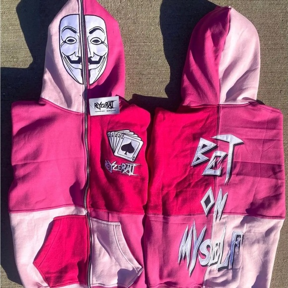 “Bet On Myself” brand zip up hoodie (shades of pink) - Picture 1 of 3